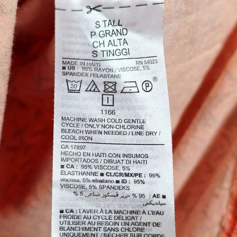 Old Navy Luxe Floral Tank Dress Womens S Tall Coral - Picture 5 of 6